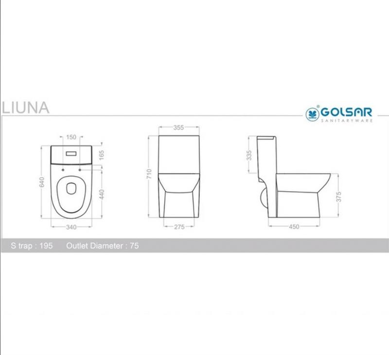 توالت فرنگی گلسار فارس مدل لیونا درجه یک