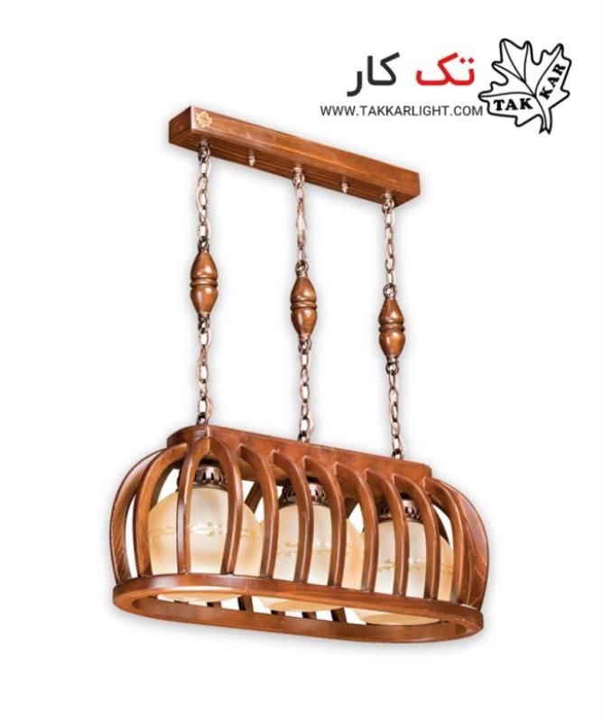 آویز چوبی سه شعله طرح هلال (خطی)