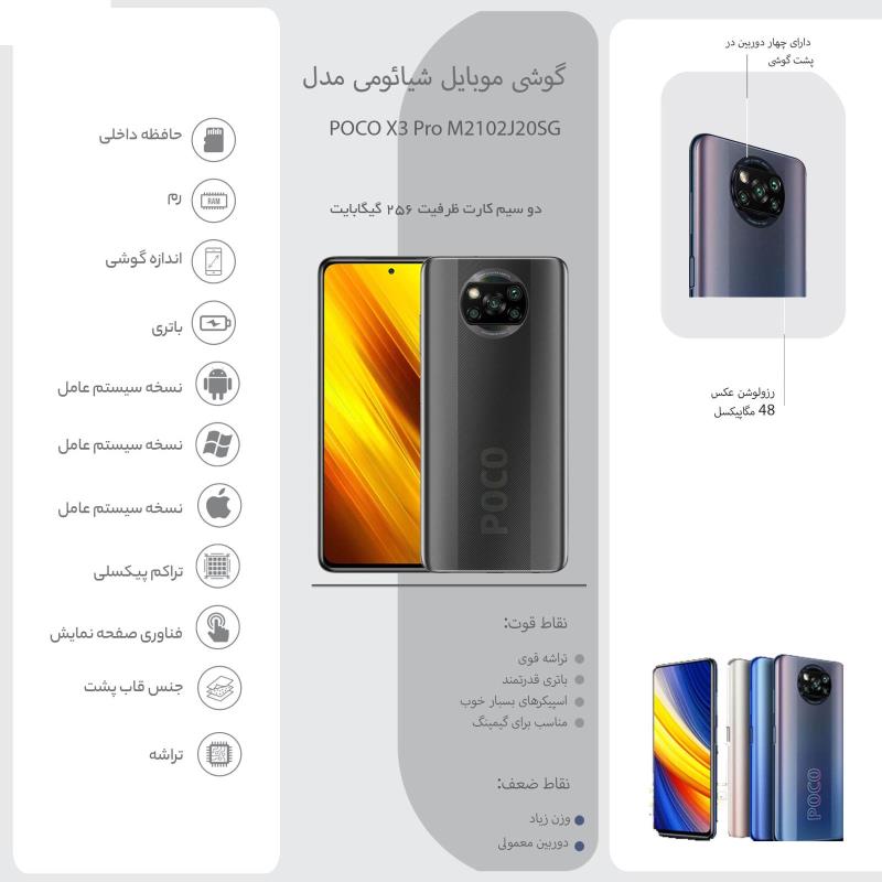 موبايل شیائومی مدل  POCO X3 Pro ظرفیت 256 گیگابایت