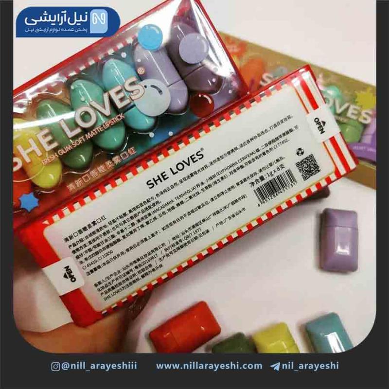 پک رژ لب جامد آدامسی بندانگشتی شی لاوز