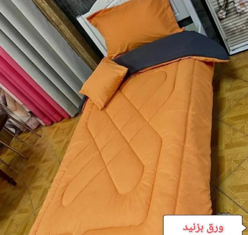 سرویس لحاف روتختی  میکرو نخ ساده طرح خشتی کد 1021 تک نفره