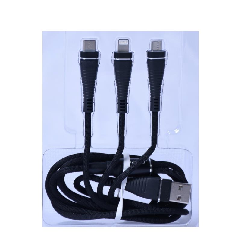 کابل تبدیل USB به microUSB/لایتنینگ/ USB - C يوزورو مدل U-23